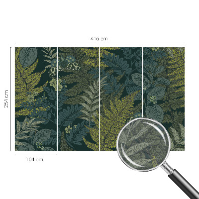 Photo wallpaper with a green elegant botanical design
