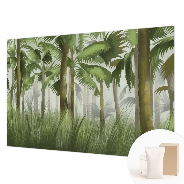 Wall mural with a tropical forest motif