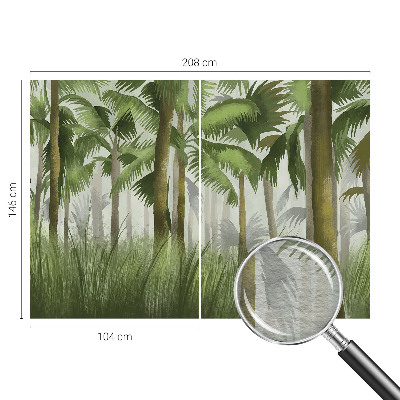 Wall mural with a tropical forest motif