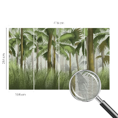 Wall mural with a tropical forest motif