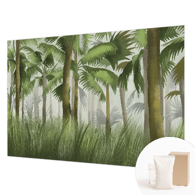 Wall mural with a tropical forest motif