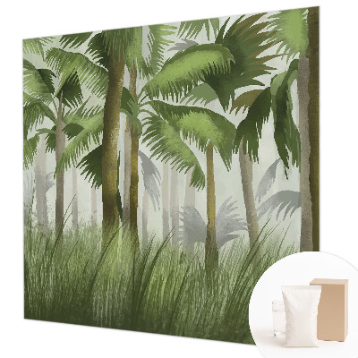 Wall mural with a tropical forest motif