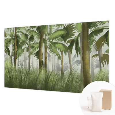 Wall mural with a tropical forest motif