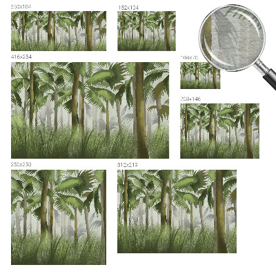 Wall mural with a tropical forest motif
