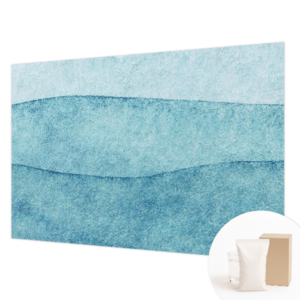 Wallpaper mural with a blue waves design