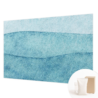 Wallpaper mural with a blue waves design