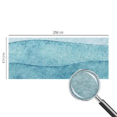 Wallpaper mural with a blue waves design