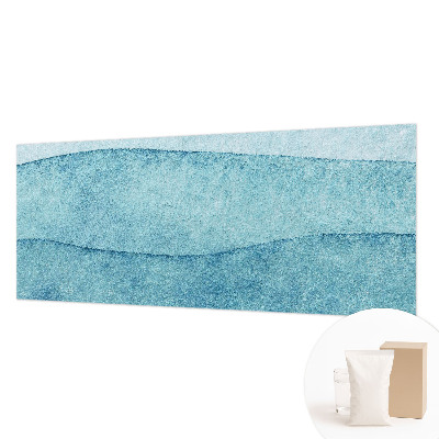 Wallpaper mural with a blue waves design