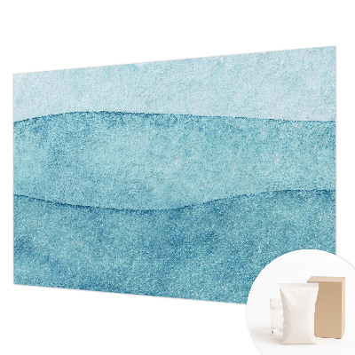Wallpaper mural with a blue waves design