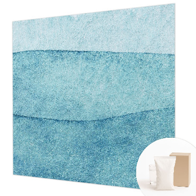Wallpaper mural with a blue waves design