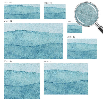 Wallpaper mural with a blue waves design