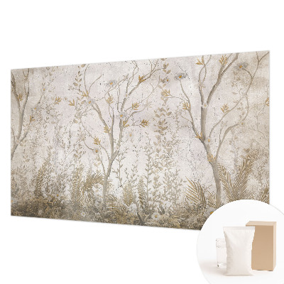 Wall mural for bedroom with a forest corner design