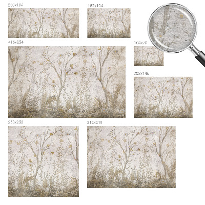 Wall mural for bedroom with a forest corner design
