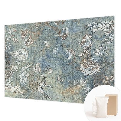Bedroom wall mural wallpaper with a romantic roses design