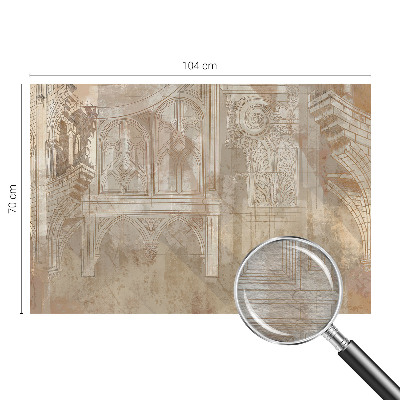 Wallpaper mural for living room with a historical ornament design