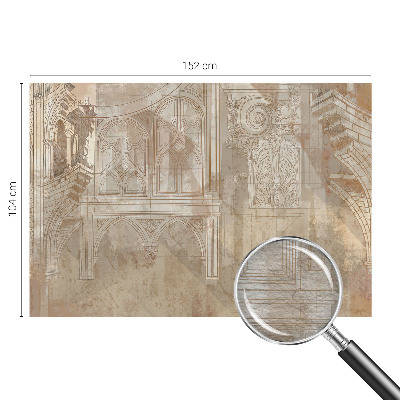 Wallpaper mural for living room with a historical ornament design