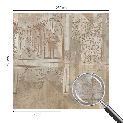 Wallpaper mural for living room with a historical ornament design