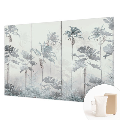 Large wall mural with a tropical landscape design