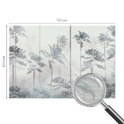 Large wall mural with a tropical landscape design