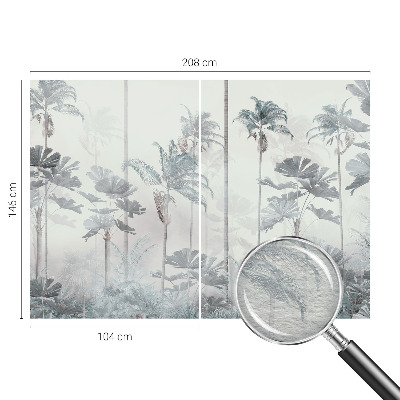 Large wall mural with a tropical landscape design
