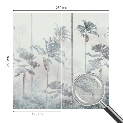 Large wall mural with a tropical landscape design
