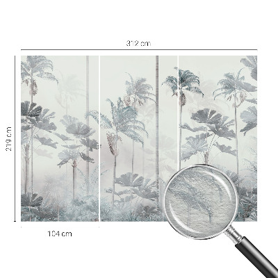 Large wall mural with a tropical landscape design
