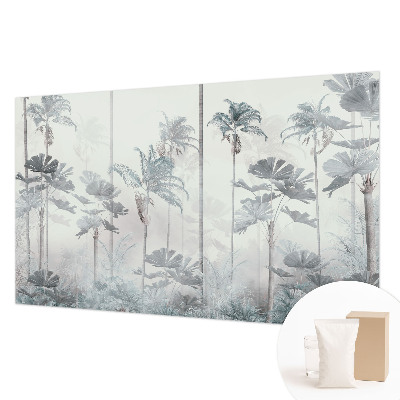 Large wall mural with a tropical landscape design