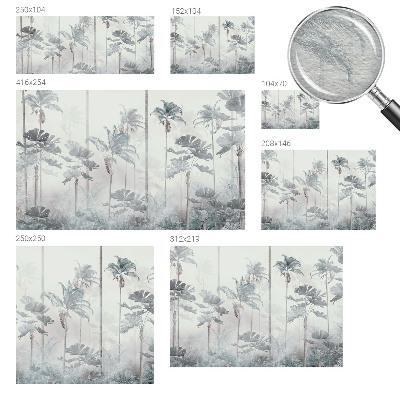 Large wall mural with a tropical landscape design