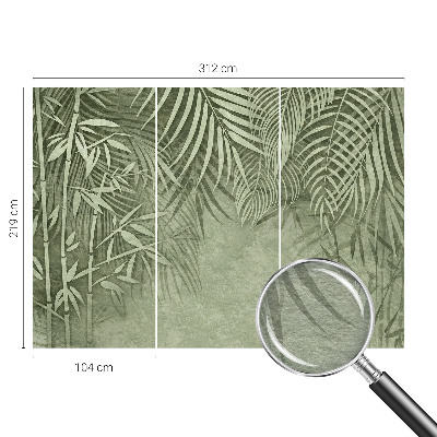 Large wall mural wallpaper with a bamboo paradise design
