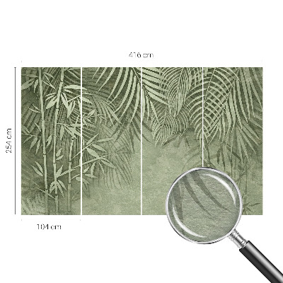 Large wall mural wallpaper with a bamboo paradise design