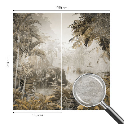 Modern wall mural with a tropical forest motif
