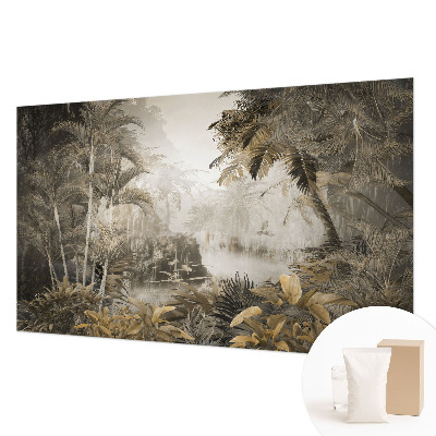 Modern wall mural with a tropical forest motif