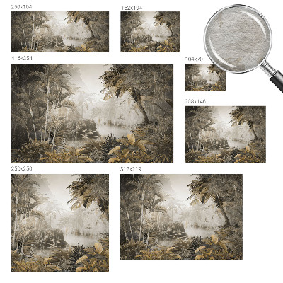 Modern wall mural with a tropical forest motif