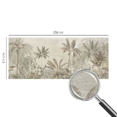 Custom size wall mural with a tropical jungle design
