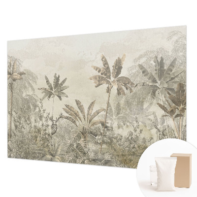 Custom size wall mural with a tropical jungle design