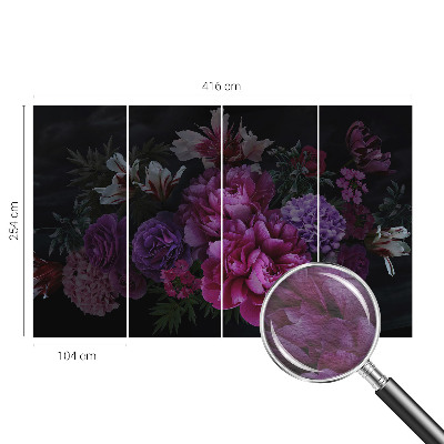 Modern wall mural for living room with a floral elegance design