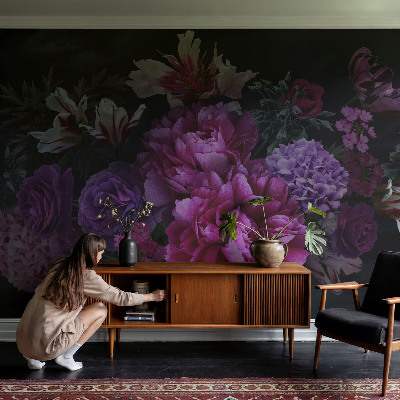Modern wall mural for living room Floral elegance