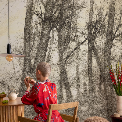 Premium wall mural for bedroom with the Forest Melancholy design