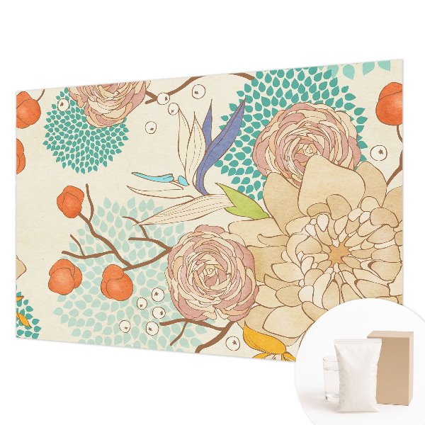 Premium photo wallpaper with a floral fantasy design