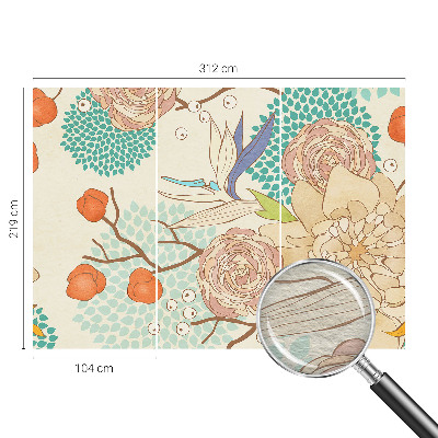 Premium photo wallpaper with a floral fantasy design