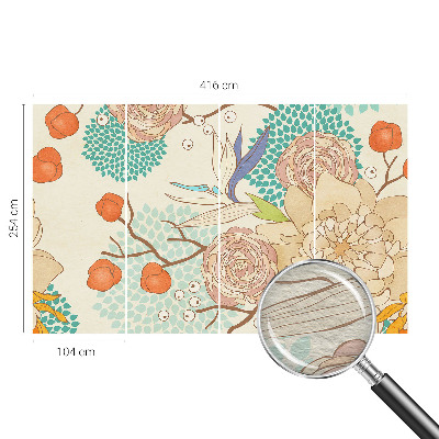 Premium photo wallpaper with a floral fantasy design