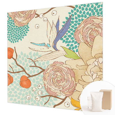 Premium photo wallpaper with a floral fantasy design