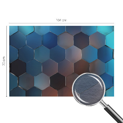 High quality wall mural wallpaper with a blue hexagon pattern