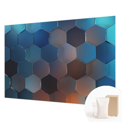 High quality wall mural wallpaper Blue hexagons