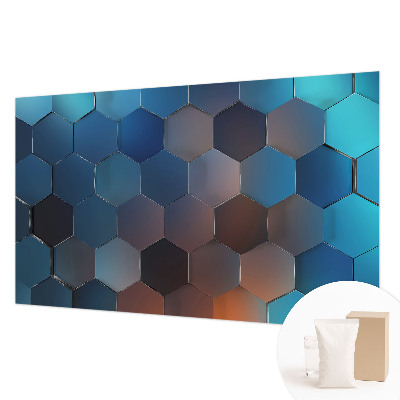 High quality wall mural wallpaper Blue hexagons