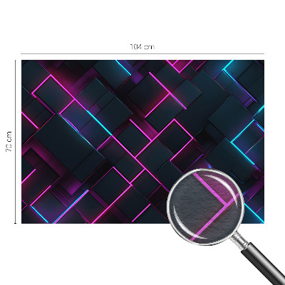 Non-woven wall mural with a neon geometric design