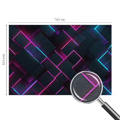 Non-woven wall mural with a neon geometric design