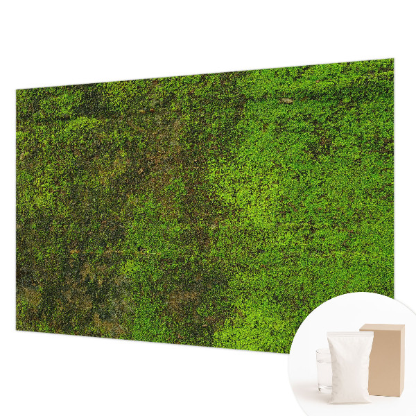 Non-woven photo wallpaper with a green carpet design