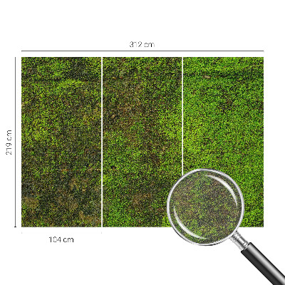 Non-woven photo wallpaper with a green carpet design