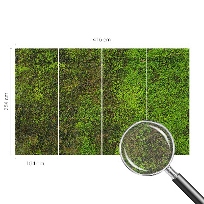 Non-woven photo wallpaper with a green carpet design